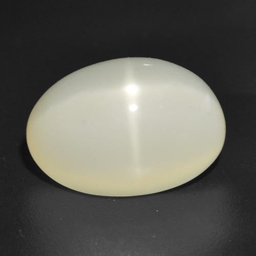 Pedra da lua estrela branco natural 5,34ct, corte oval, translúcido