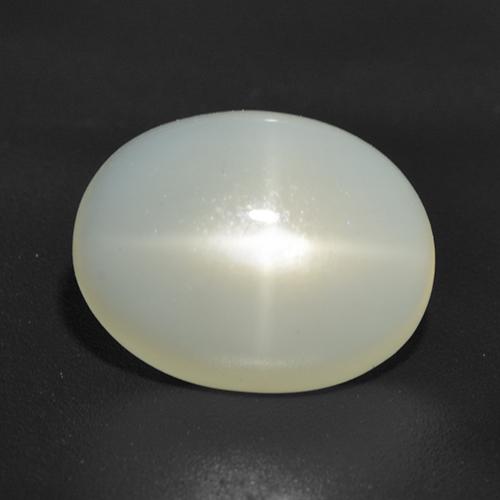 Pedra da Lua Estrela Pérola Branca Natural 4.59ct, Corte Oval, Translúcido