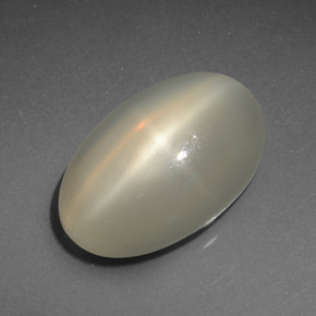 Pedra da lua estrela creme natural 7,36ct, corte oval, translúcido
