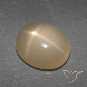 Pedra da Lua Estrela Laranja médio-escuro Natural 5.27ct, Corte Oval, Translúcido