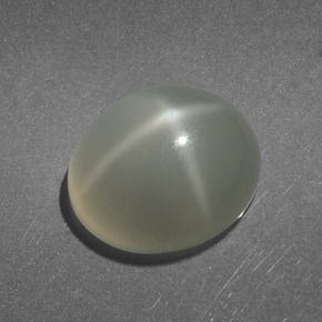 Pedra da lua estrela branco natural 5,89ct, corte oval, translúcido
