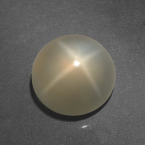 Pedra da Lua Estrela Creme Natural 4.58ct, Corte Redondo, Translúcido