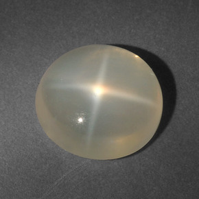 Pedra da lua estrela creme natural 5,27ct, corte redondo, translúcido