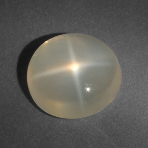 Pedra da lua estrela creme natural 5,27ct, corte redondo, translúcido