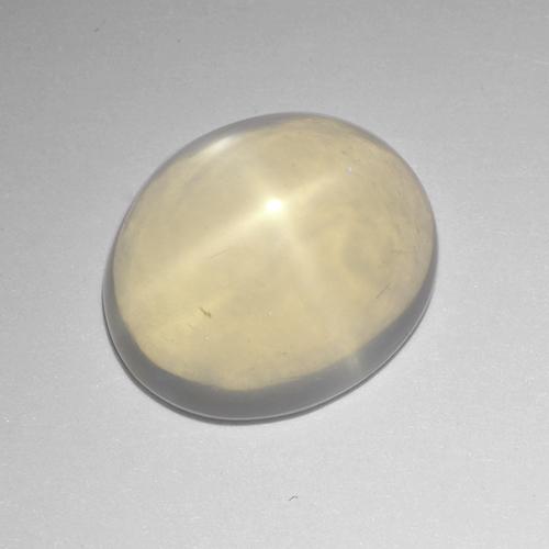 Pedra da lua estrela branco natural 4,56ct, corte oval, transparente