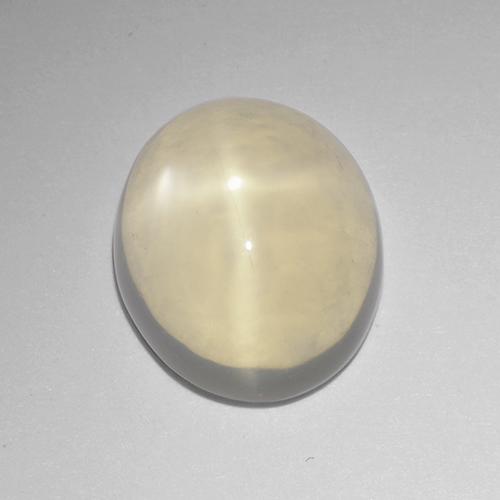 Pedra da lua estrela branco natural 4,56ct, corte oval, transparente