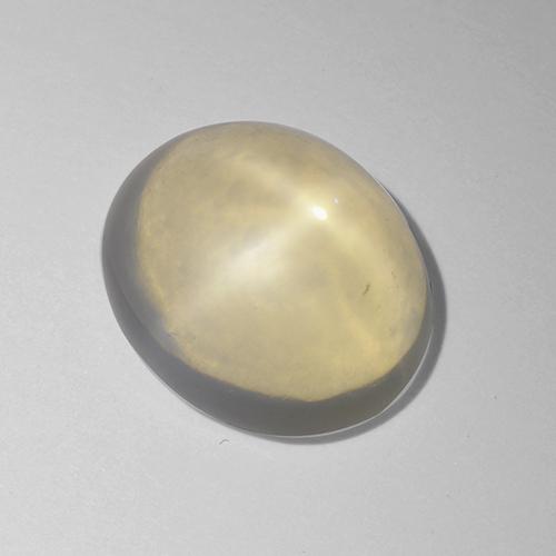 Pedra da lua estrela branco natural 4,56ct, corte oval, transparente