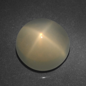 Pedra da lua estrela creme natural 4,95ct, corte redondo, translúcido