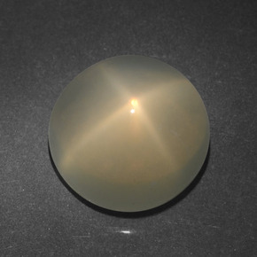 Pedra da lua estrela creme natural 4,95ct, corte redondo, translúcido