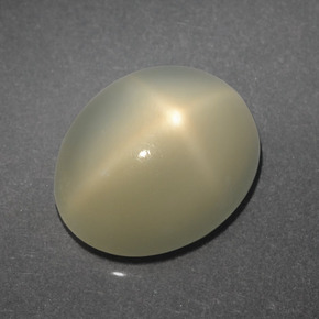 Pedra da lua estrela creme natural 4,06ct, corte oval, translúcido