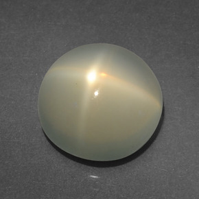 Pedra da lua estrela creme natural 4,38ct, corte redondo, translúcido