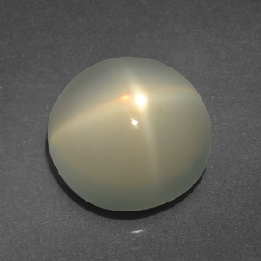 Pedra da lua estrela creme natural 4,38ct, corte redondo, translúcido