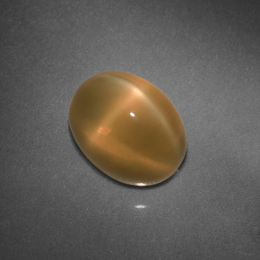 Pedra da lua estrela laranja natural 3,32ct, corte oval, translúcido
