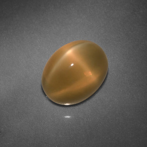 Pedra da lua estrela laranja natural 3,32ct, corte oval, translúcido
