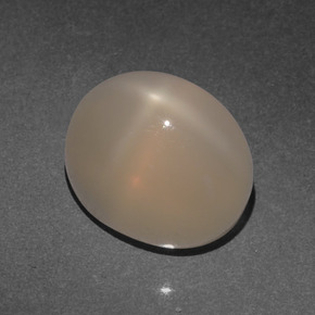 Pedra da lua estrela laranja natural 4,66ct, corte oval, translúcido