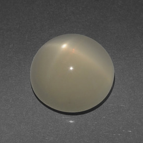 Pedra da lua estrela creme natural 3,56ct, corte redondo, translúcido