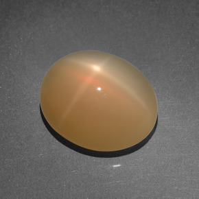Pedra da lua estrela laranja natural 8,03ct, corte oval, translúcido