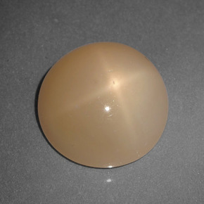 Pedra da lua estrela laranja natural 5,65ct, corte redondo, translúcido