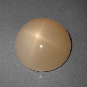 Pedra da lua estrela laranja natural 5,65ct, corte redondo, translúcido