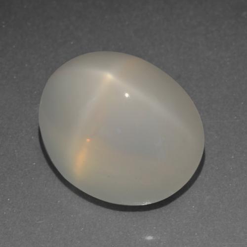 Pedra da lua estrela branco natural 6,22ct, corte oval, translúcido