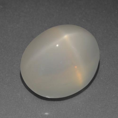 Pedra da lua estrela branco natural 6,22ct, corte oval, translúcido