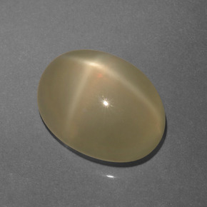 Pedra da lua estrela creme natural 6,48ct, corte oval, translúcido