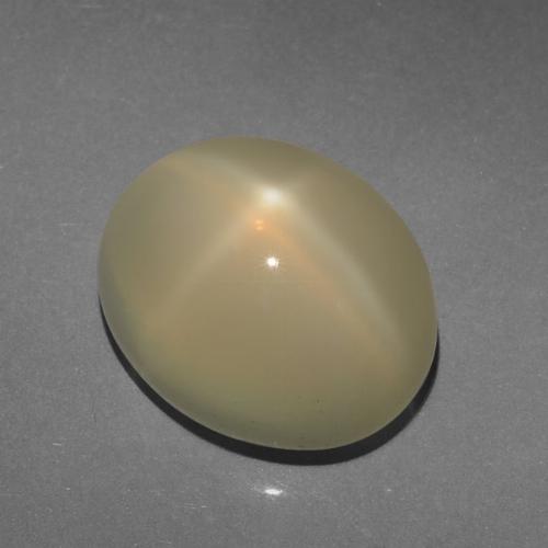 Pedra da lua estrela amarelo natural 7,15ct, corte oval, translúcido