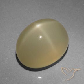 Pedra da Lua Estrela Castanho muito claro Natural 6.64ct, oval, Translúcido