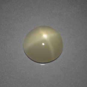 Pedra da lua estrela creme natural 3,68ct, corte redondo, translúcido