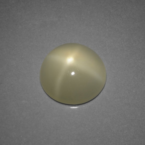 Pedra da lua estrela creme natural 3,68ct, corte redondo, translúcido