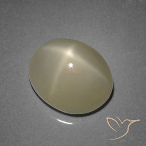 Pedra da lua estrela amarelo natural 7,31ct, corte oval, translúcido