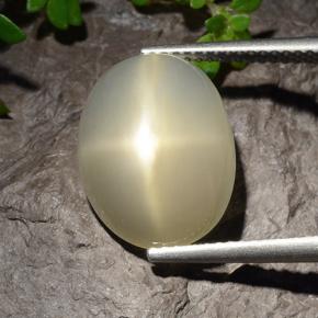 Pedra da lua estrela branco natural 8,12ct, corte oval, translúcido