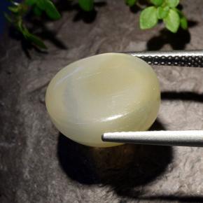 Pedra da lua estrela branco natural 11,40ct, corte oval, translúcido