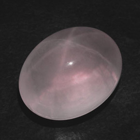 Quartzo rosa estrela rosa natural 42,71ct, corte oval, transparente