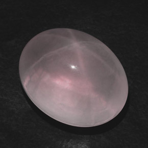 Quartzo rosa estrela rosa natural 42,71ct, corte oval, transparente