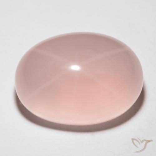 Quartzo Rosa Estrelado rosa médio Natural 29.68ct, Corte Oval, Translúcido