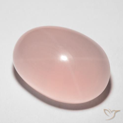 Quartzo Rosa Estrelado rosa médio Natural 29.68ct, Corte Oval, Translúcido