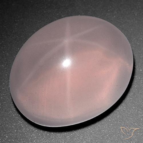 Quartzo Rosa Estrelado Luz rosa Natural 63.50ct, oval, Translúcido