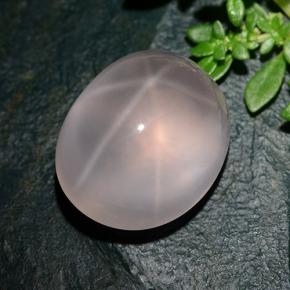 Quartzo Rosa Estrelado Rosa Natural 24.34ct, Corte Oval, Transparente