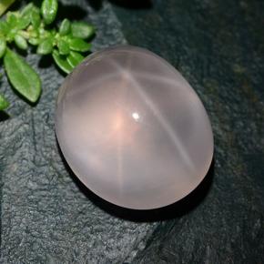 Quartzo Rosa Estrelado Rosa Natural 24.34ct, Corte Oval, Transparente