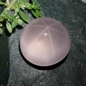 Quartzo Rosa Estrelado Rosa Natural 36.96ct, Corte Redondo, Transparente