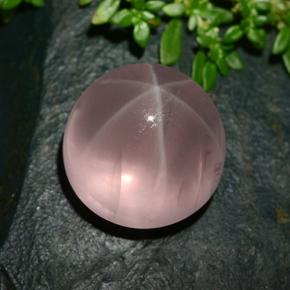 Quartzo rosa estrela rosa natural 36,24ct, corte redondo, translúcido