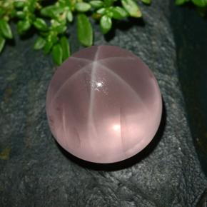 Quartzo rosa estrela rosa natural 36,24ct, corte redondo, translúcido