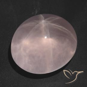 Quartzo Rosa Estrelado Rosa coral claro Natural 113.52ct, oval, Transparente