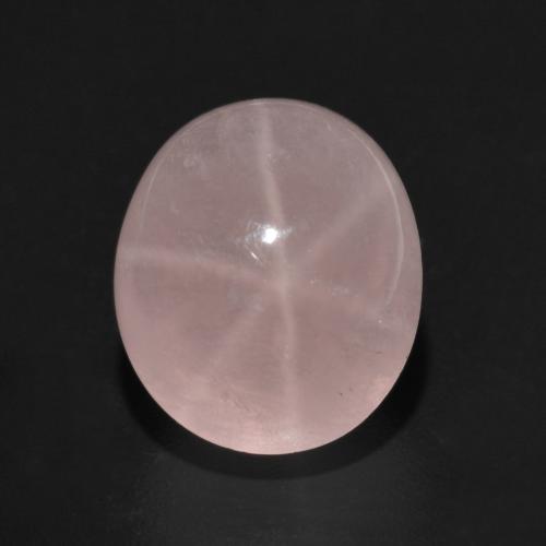 Quartzo Rosa Estrelado Rosa Blush Natural 7.77ct, Corte Oval, Translúcido