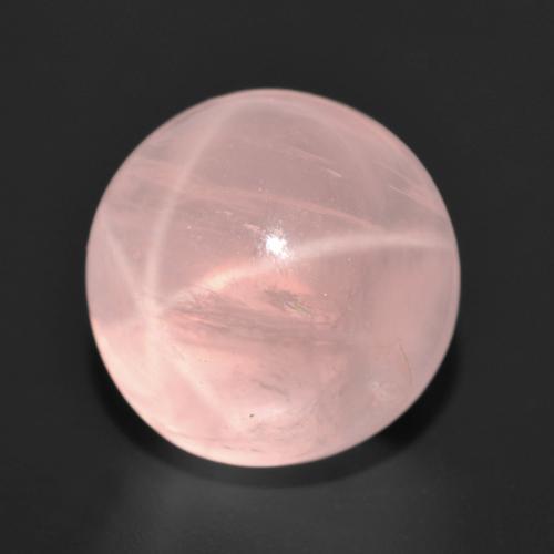 Quartzo Rosa Estrelado rosa médio Natural 15.56ct, Corte Redondo, Translúcido