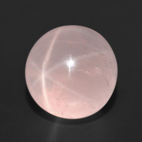 Quartzo Rosa Estrelado Luz rosa Natural 12.13ct, Corte Redondo, Translúcido