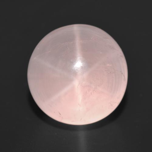 Quartzo Rosa Estrelado Luz rosa Natural 12.13ct, Corte Redondo, Translúcido