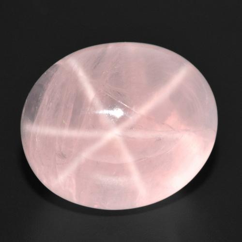 Quartzo Rosa Estrelado Coral Rosa Natural 38.87ct, Corte Oval, Translúcido
