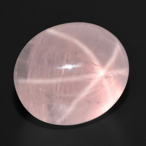 Quartzo Rosa Estrelado Coral Rosa Natural 38.87ct, Corte Oval, Translúcido